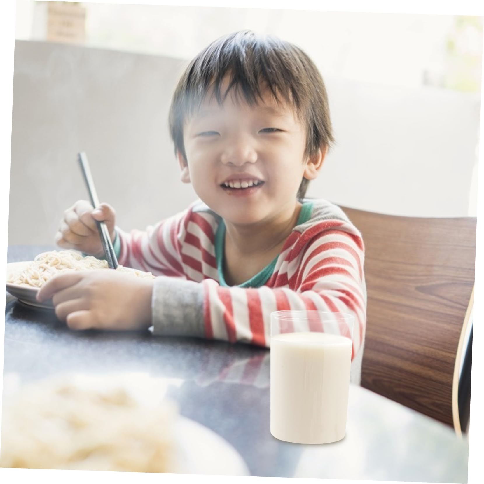 NAMOARLY Drinking Glass Set 6 Pack Clear Cups Water Cup Juice Container Household Use