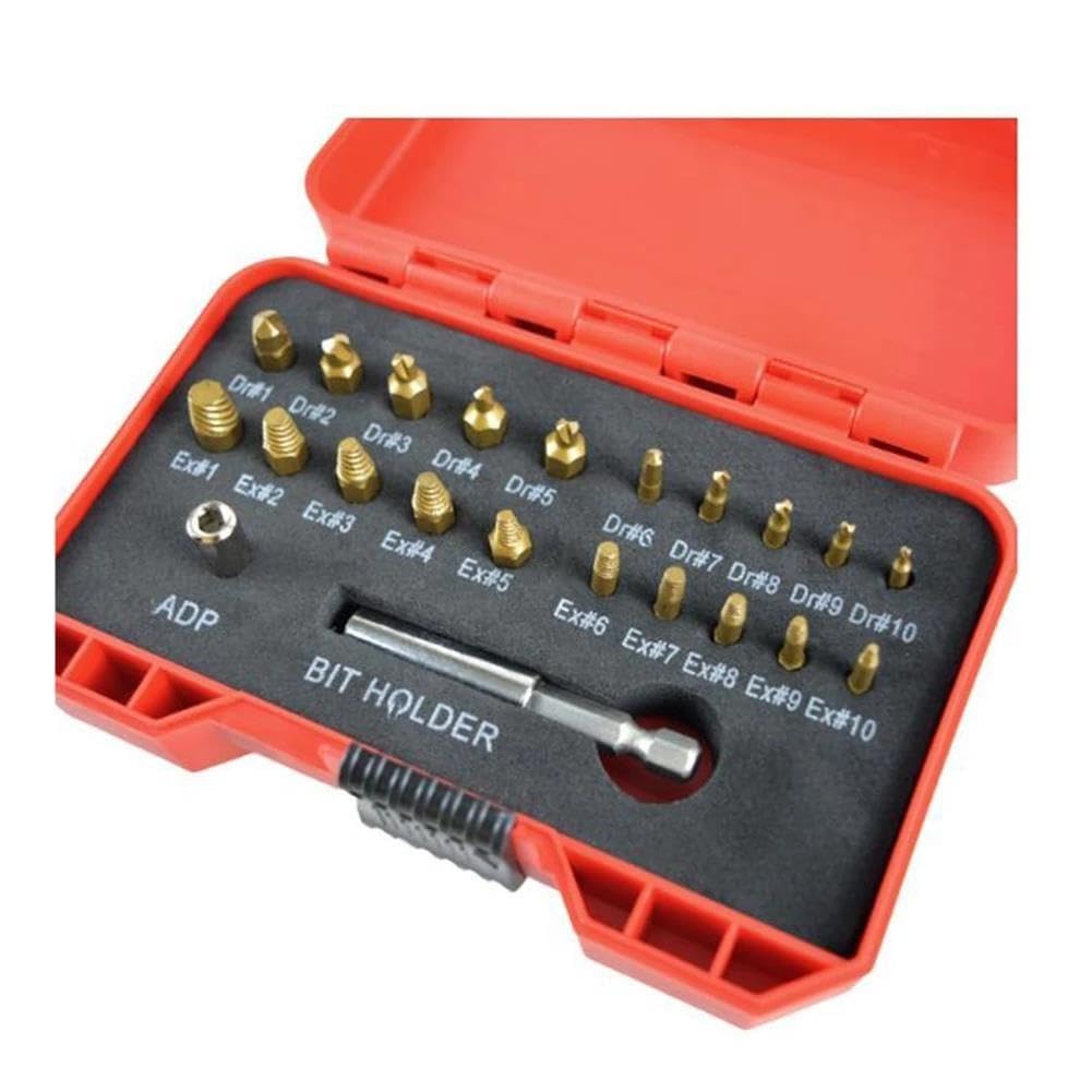 Juego de extractores de tornillos con soporte magnético y adaptador de casquillo for taladros eléctricos