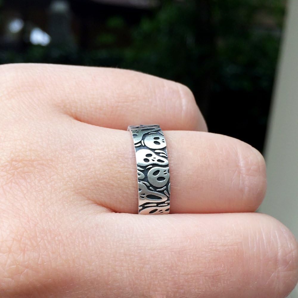 Scream ring, sterling silver scream band ring
