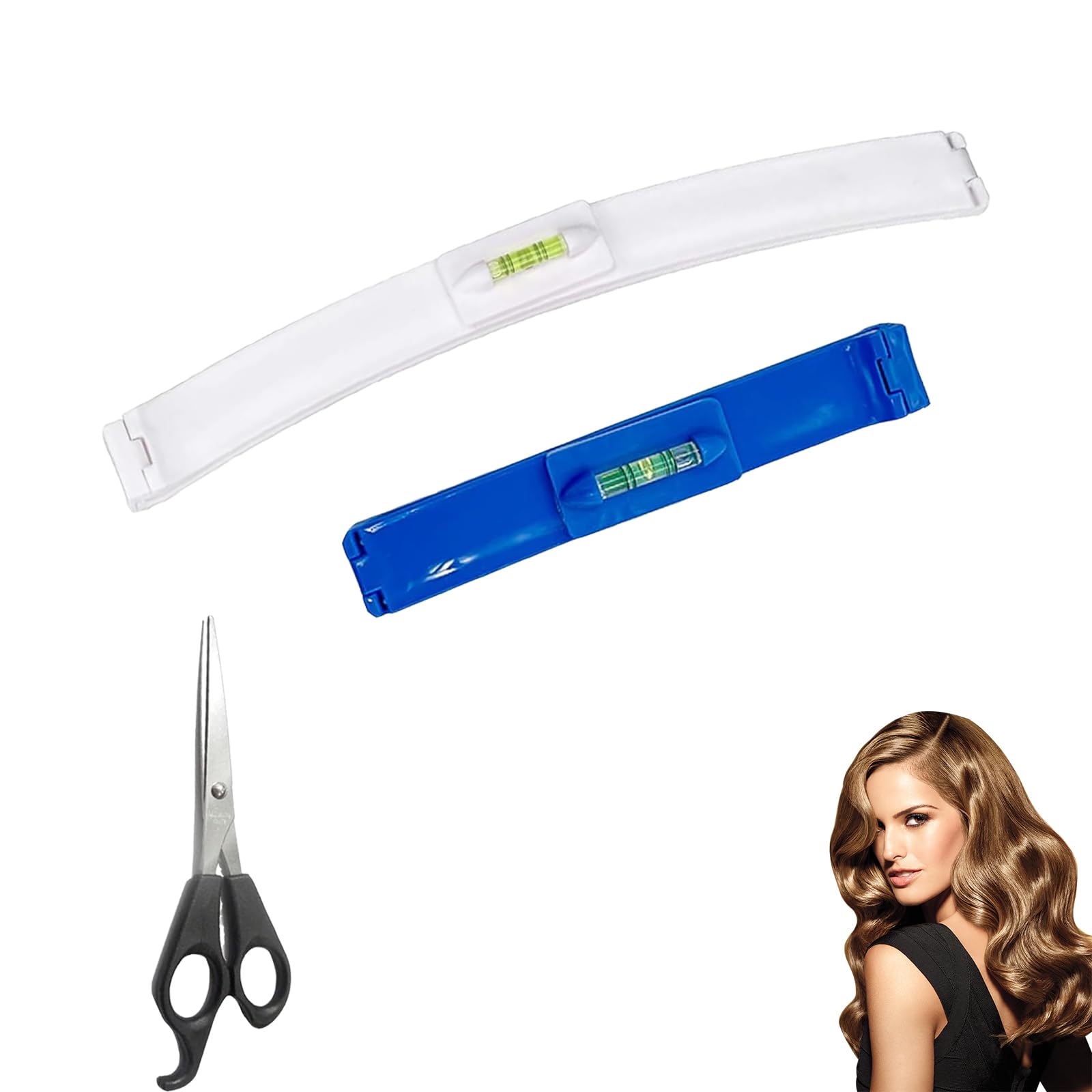 Utensili da Taglio per Capelli,Strumento di Taglio dei Capelli per Frangia,Tagliare i Capelli Clip,Hair Cutting Aid Clip,Casa Fai da Te Parrucchiere con Forbici,Adatto per Frangia Strati,Bobine,Blu