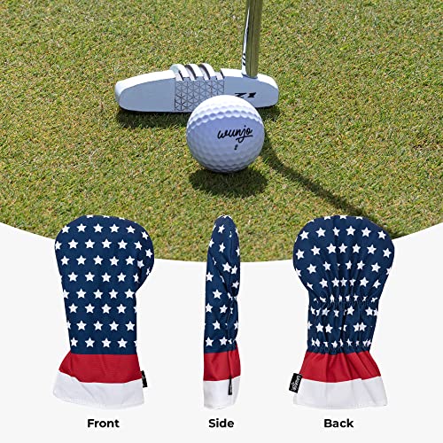 Golf Head Covers - Headcovers For Woods And Driver Golf Clubs -Fun Stars Pattern With Matching Microfiber Towel And Rotatable Id Tags (3 Covers) #TOP6