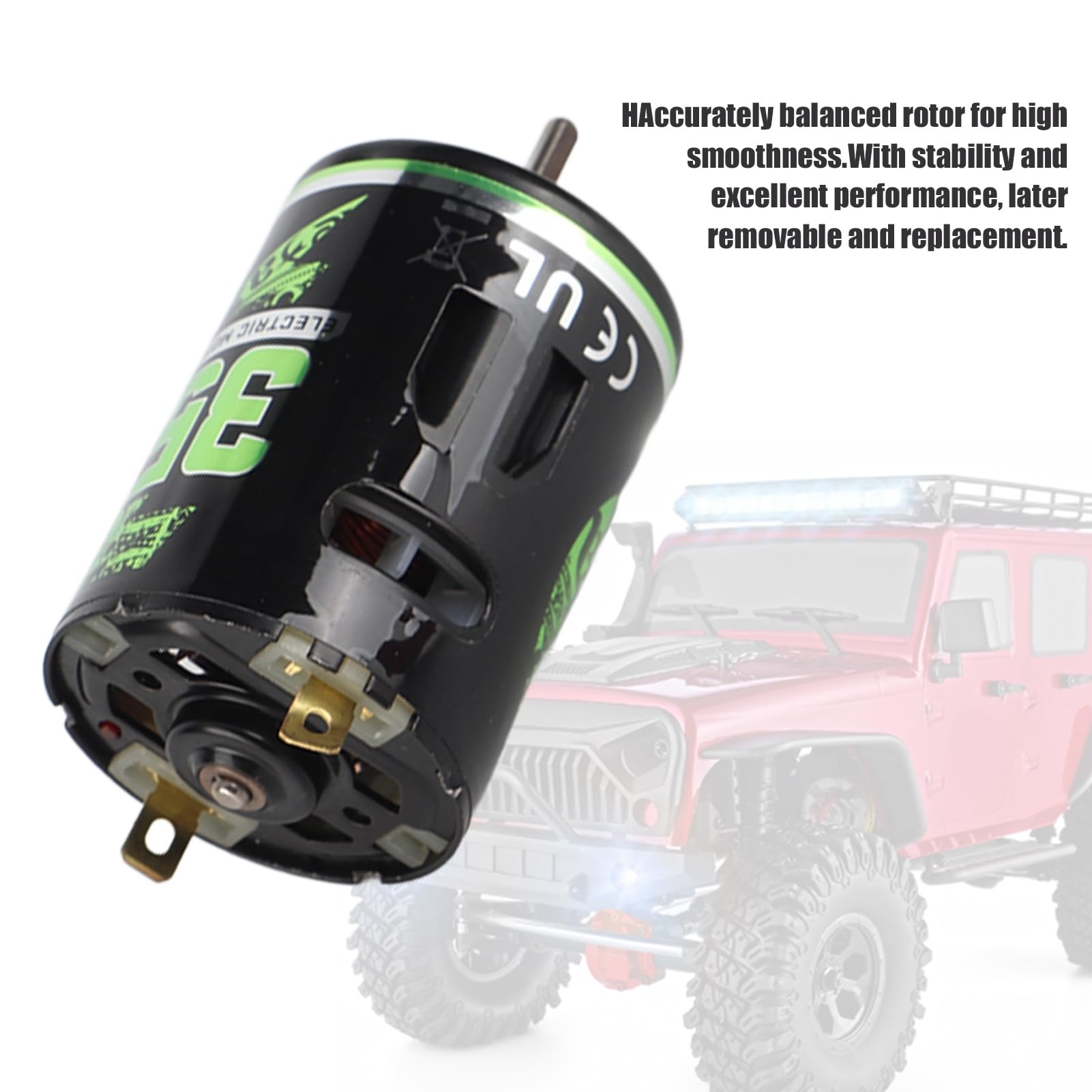 HUIOP Trasmissione con Scatola Ingranaggi Centrale con Motore a Spazzole 540 Design Durevole per Auto Cingolata Axial SCX10