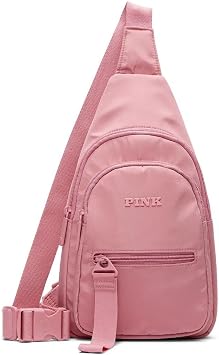 Victorias Secret PINK Nylon Sling Backpack Bag Pale Rosy Pink