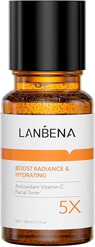 Tóner para cara, tóner facial LANBENA con vitamina C, ilumina y equilibra el pH, tóner facial hidratante para mujeres, tóner facial con ácido