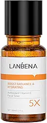 LANBENA Tônico iluminador, tônico facial com vitamina C para um tom uniforme, tônico hidratante para o rosto, sem álcool, aumenta o brilho, acalma a pele, refrescante, sem fragrância – Cuidados com a