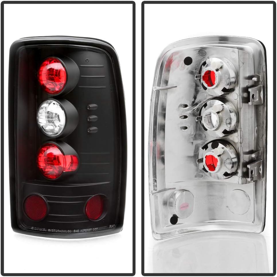 ACANII - For 2000-2006 Chevy GMC Tahoe Suburban Yukon Denali Barn Door Black Tail Lights Brake Lamps Driver & Passenger