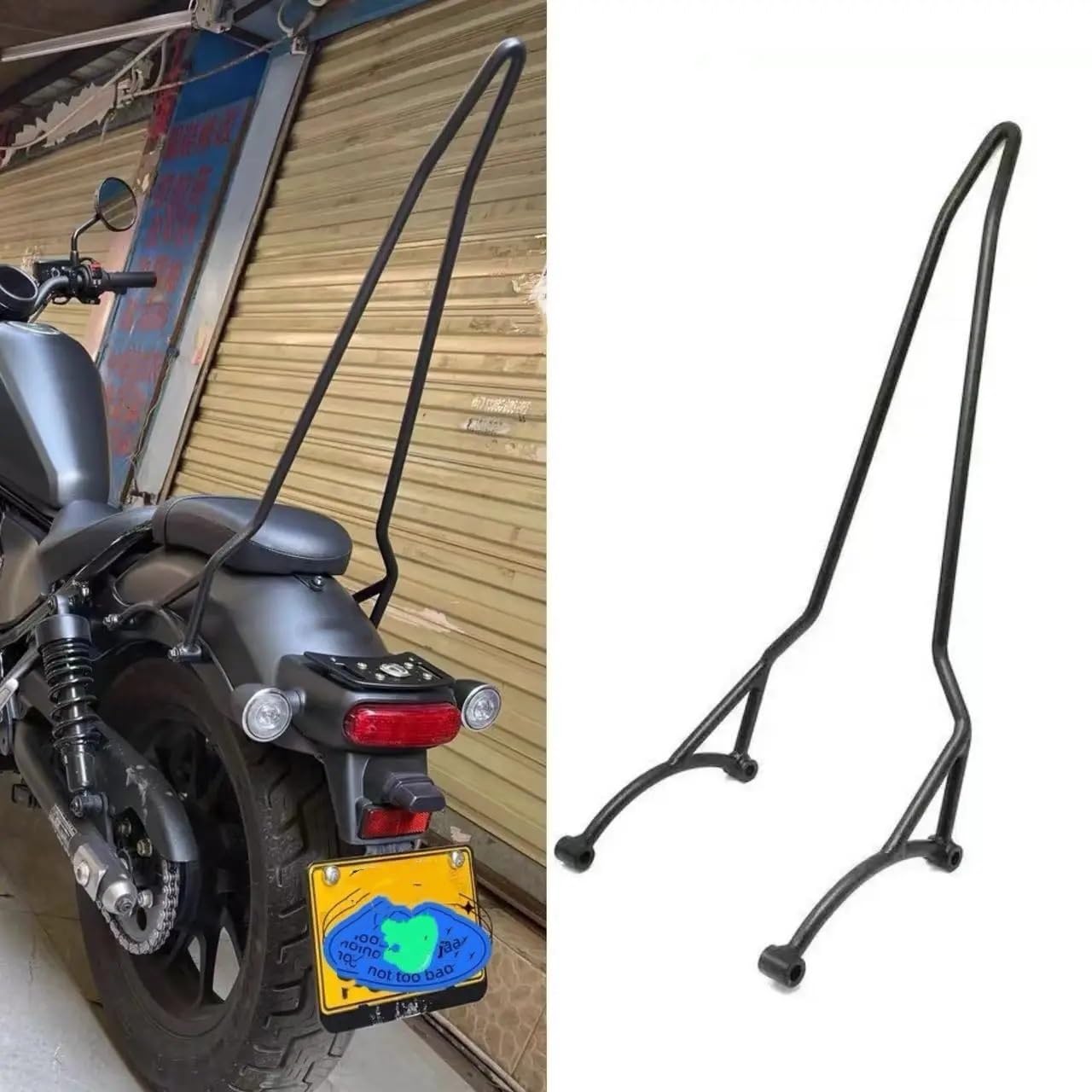drążek Sissy Motocykl Sissy Bar pasuje do Honda Rebel CM300 CM500 zintegrowane oparcie odłączane akcesoria dla pasażerów oparcie kierowcy(60cm)
