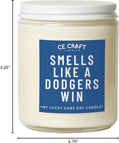 Miniatura 4 de Vela que huele a victoria de los Dodgers  Vela perfumada inspirada en el béisbol de Los Ángeles  Fragancia de lavanda y vainilla  Quema duradera
