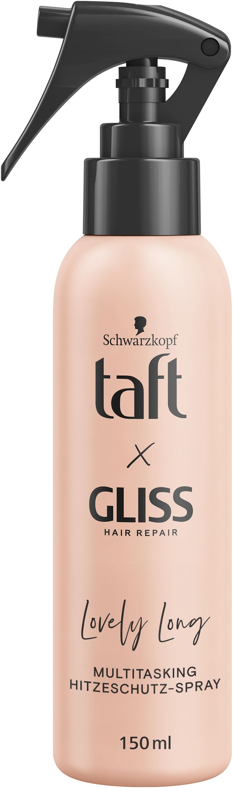 Taft x Gliss Hitzeschutz-Spray Lovely Long (150 ml), Multitasking-Spray bietet Hitzeschutz bis zu 230°, Schutz vor Spliss und langanhaltende definierte Styles