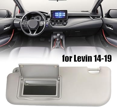 PVC Left Driver Side Car Sun Visor Grey Compatible with 2014-2019 Interior Sun Shield Replacement