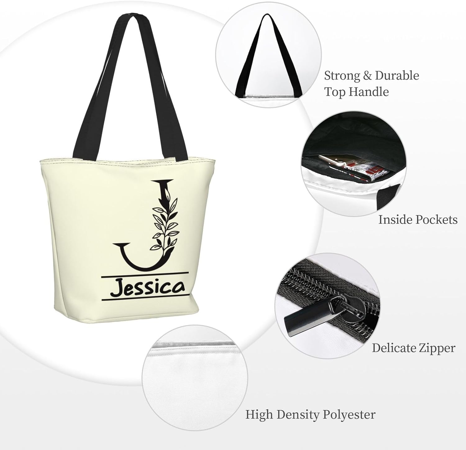 Custom Tote Bags, Design Your Own Heavy Canvas Tote Grocery Shopping Bag Customizable Gift - Image 6