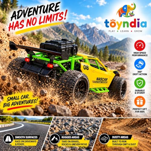 Image of Rechargeable RC Racing Car for Kids, 1:16 Scale Remote Control Sports Car with 2.4GHz, High Speed Racing Toy Car with Durable Rubber Tyres, USB Charging Cable (Color as Per Stock)