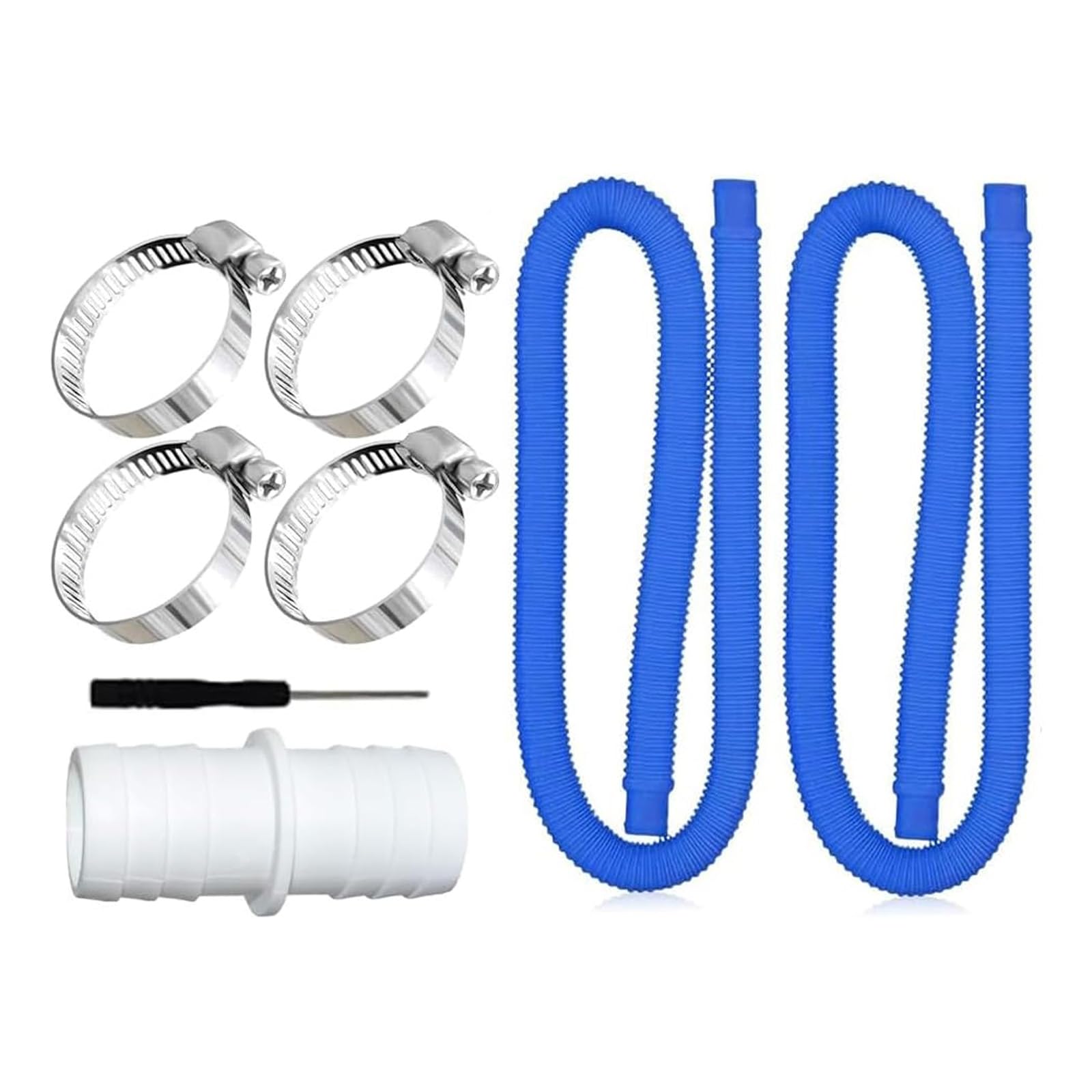 Dfhinsc Blue Leak Resistant Pool Pumps Hose Includes Stainless Fasteners And Connector For Water Circulation In Pools Spas Pool Hose Adapter Connector