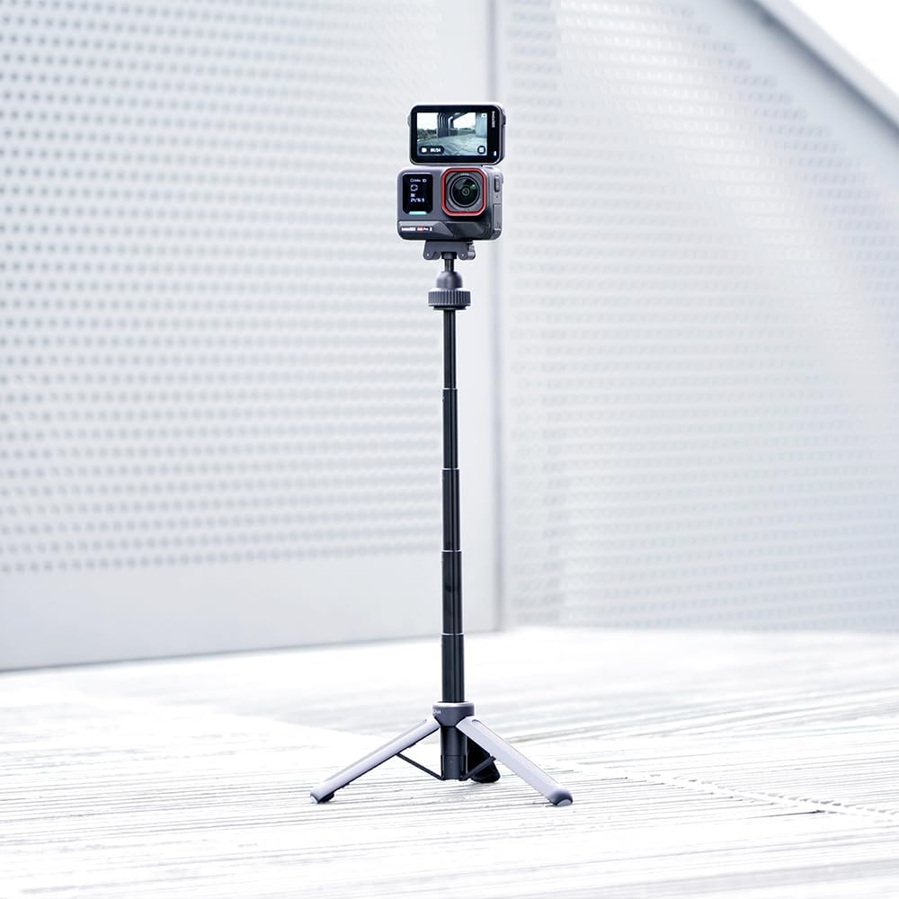 MAXCAM Compatible with Mini Selfie Extension PolePortable Tripod Vlog Desk Stand Accessories for Insta360 Sports Camera Ace Pro 2 1