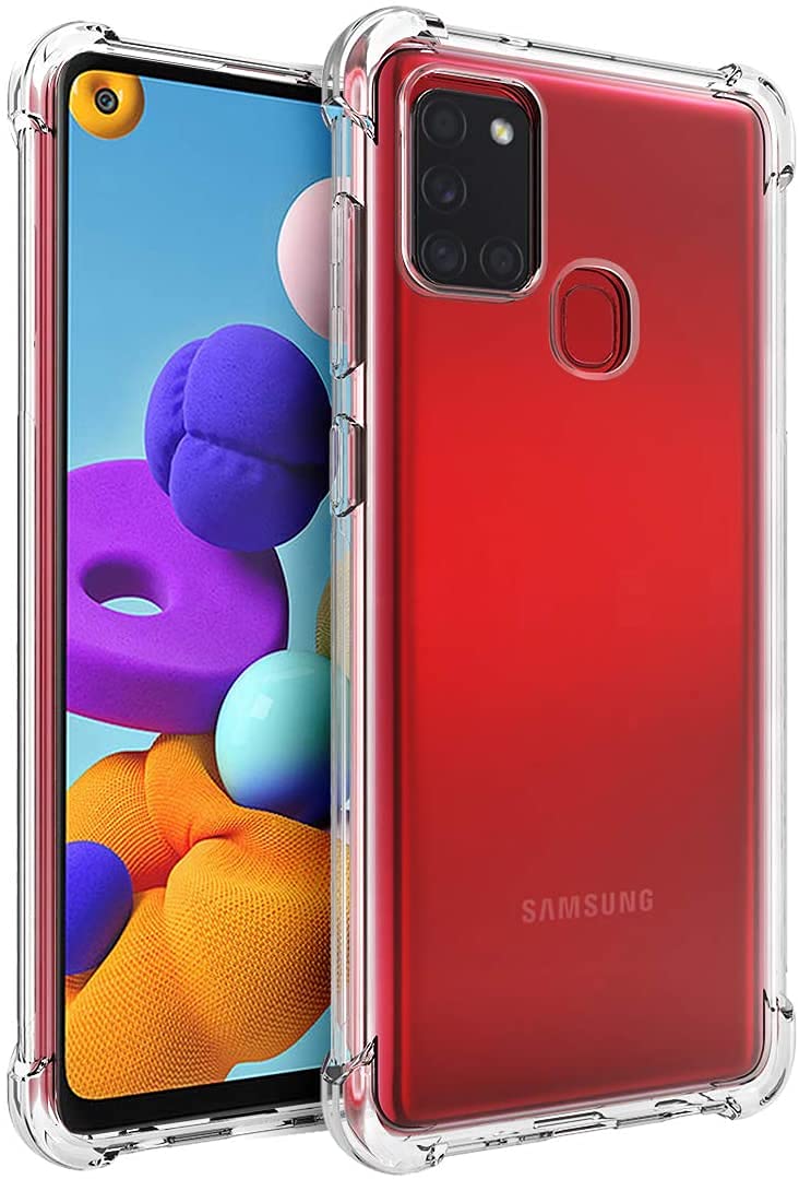 Emodil Case for Samsung Galaxy A21s Case Cover Clear Air Cushion Soft Silicone Shockproof Anti-Scratch Protective Bumper Shell Corner for Samsung Galaxy A21s by Emodil ®