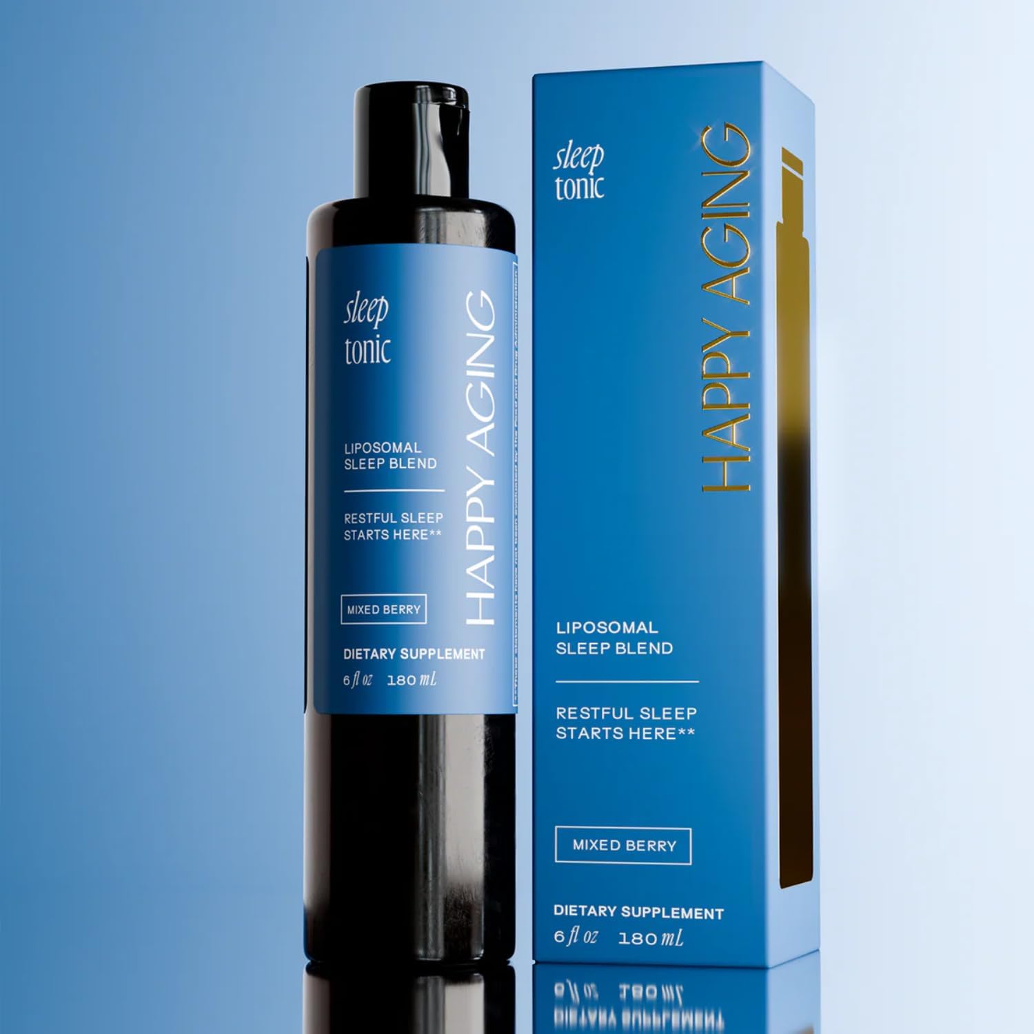 Happy Aging Sleep Tonic – Liposomal Liquid Sleep Support with Melatonin, GABA & Glutathione – Fall Asleep Faster, Wake Up Clear, No Morning Grogginess – Mixed Berry – 180ml - Image 7