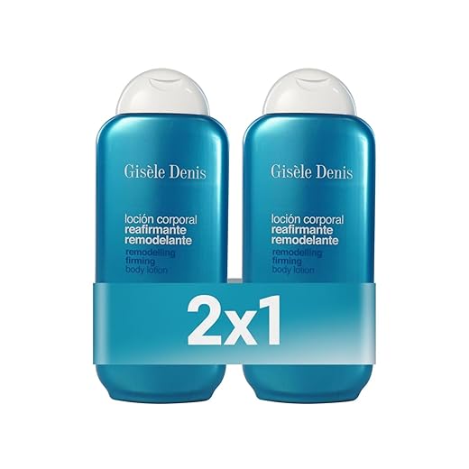 GISÈLE DENIS - Loción Corporal Reafirmante Remodelante, 2x400 ml, Crema de Cuerpo, con Aceite de Algas Marinas y Complejo Vegetal, Mejora Elasticidad y Tersura, Piel Firme y Suave