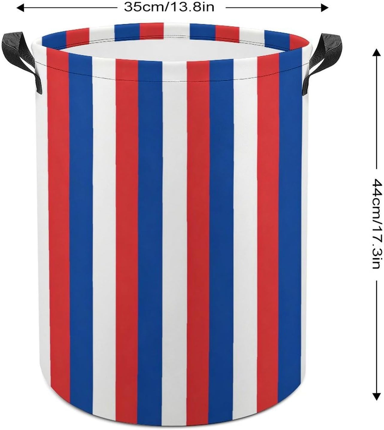 French Flag Stripes Laundry Hamper Basket for Home Bathroom | clothes storage,handle,large capacity,oxford