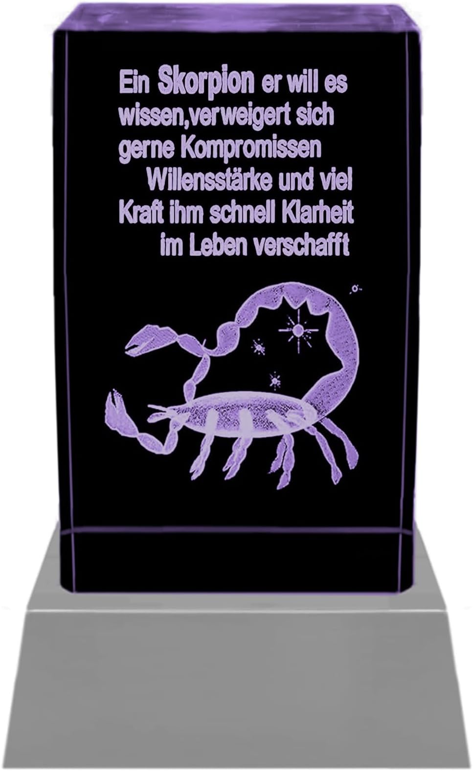 Kaltner 3D Kristall Glasblock Mit LED | Delfin Motiv - Stimmungslicht & Nachtlicht