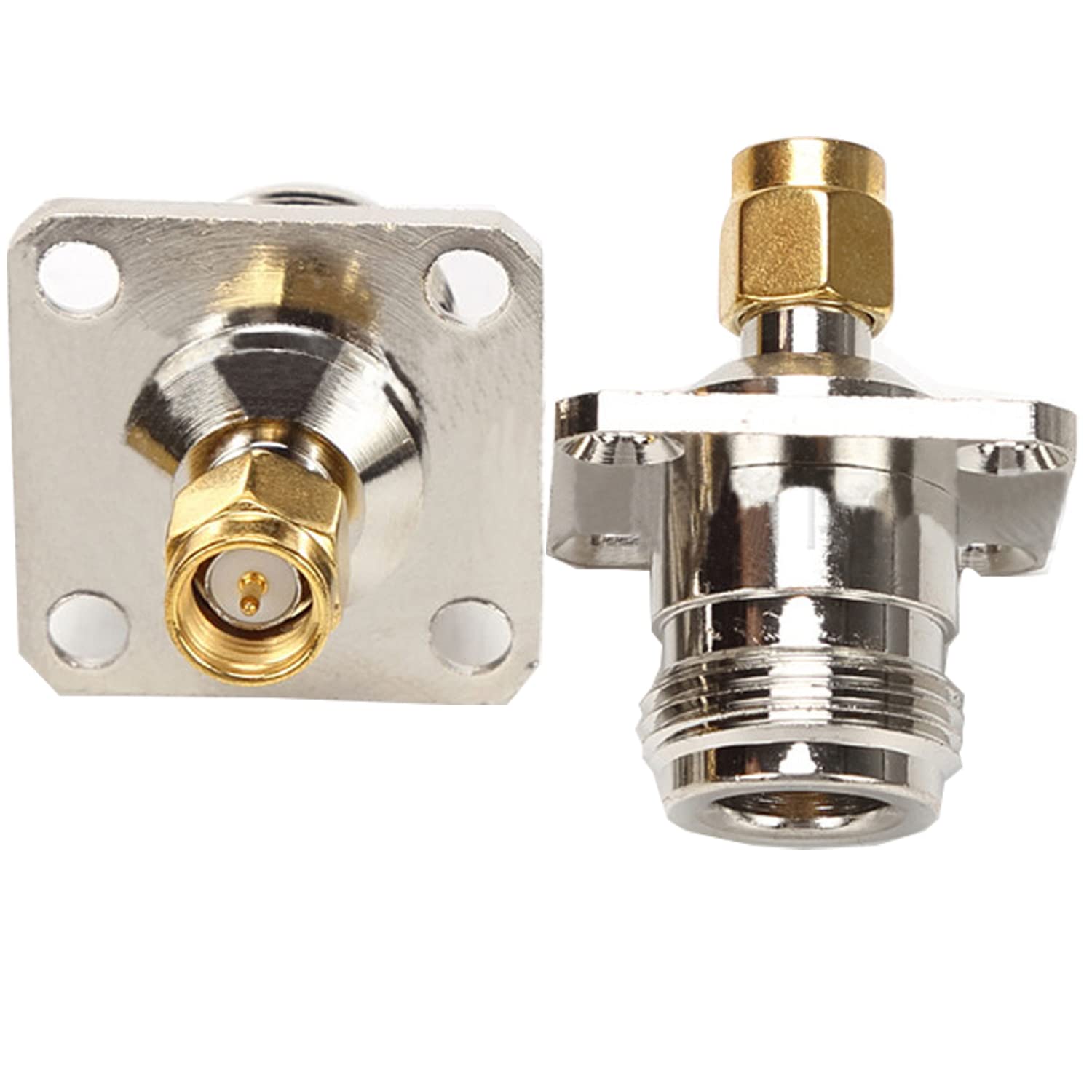 Adattatore RF Uxcell SMA Femmina A F Maschio - Ottone Placcato Oro/Nickel, Connettore Coassiale