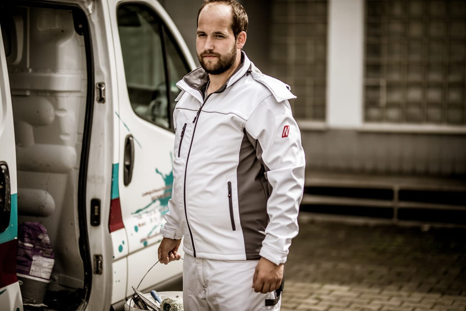 Nitras Motion Tex Light 7153 Softshelljacke - windfeste Jacke für die Arbeit - Weiß - XL