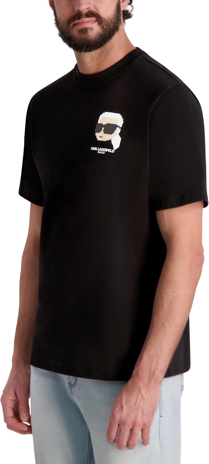 KARL LAGERFELD Men's Short Sleeve Logo Crewneck Graphic Design T-Shirt