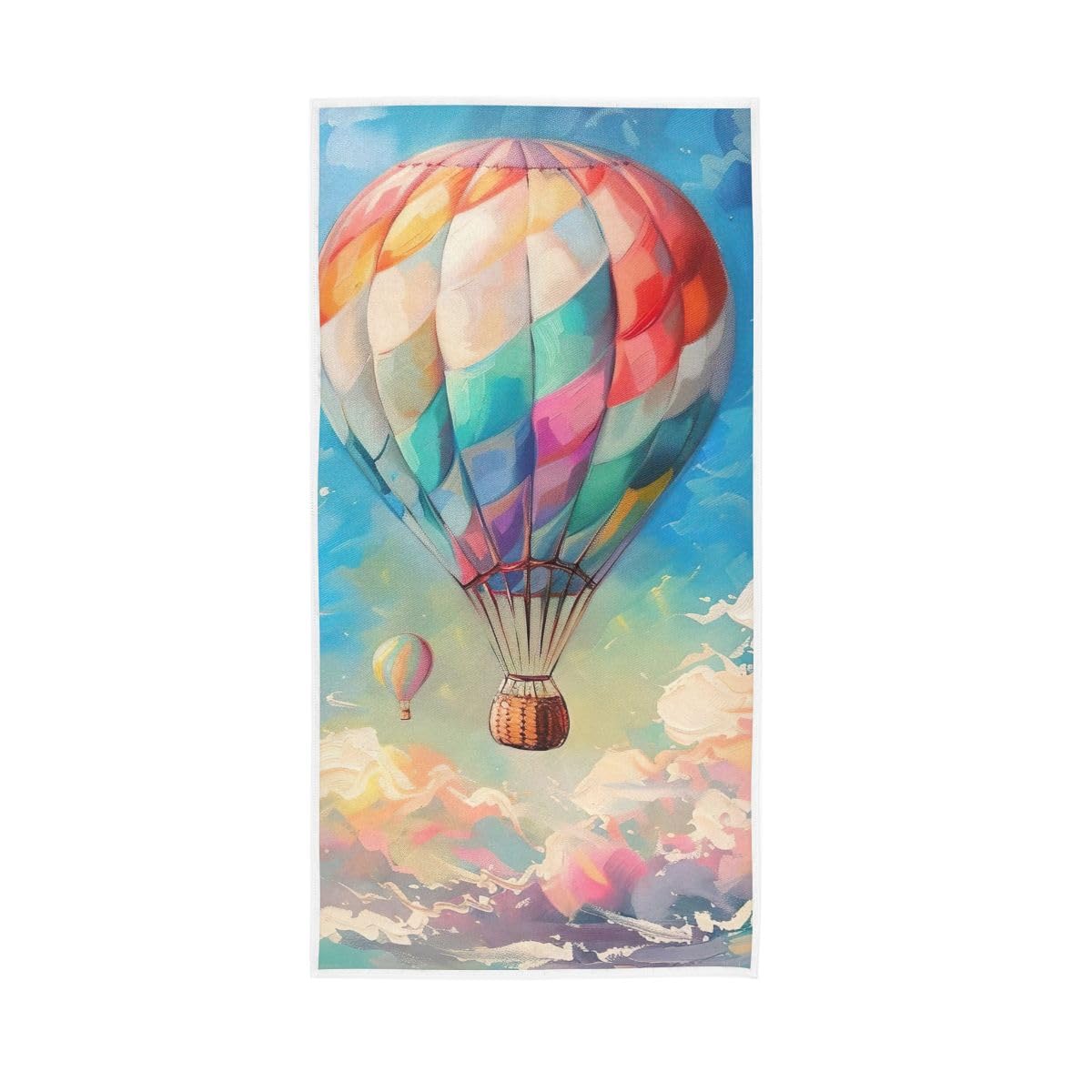 LSRCPD Hot Air Balloon Hand Towels, Absorbent Towels for Hand, Face, Hair, Yoga, Kitchen, Bath 15 x 30 Inches