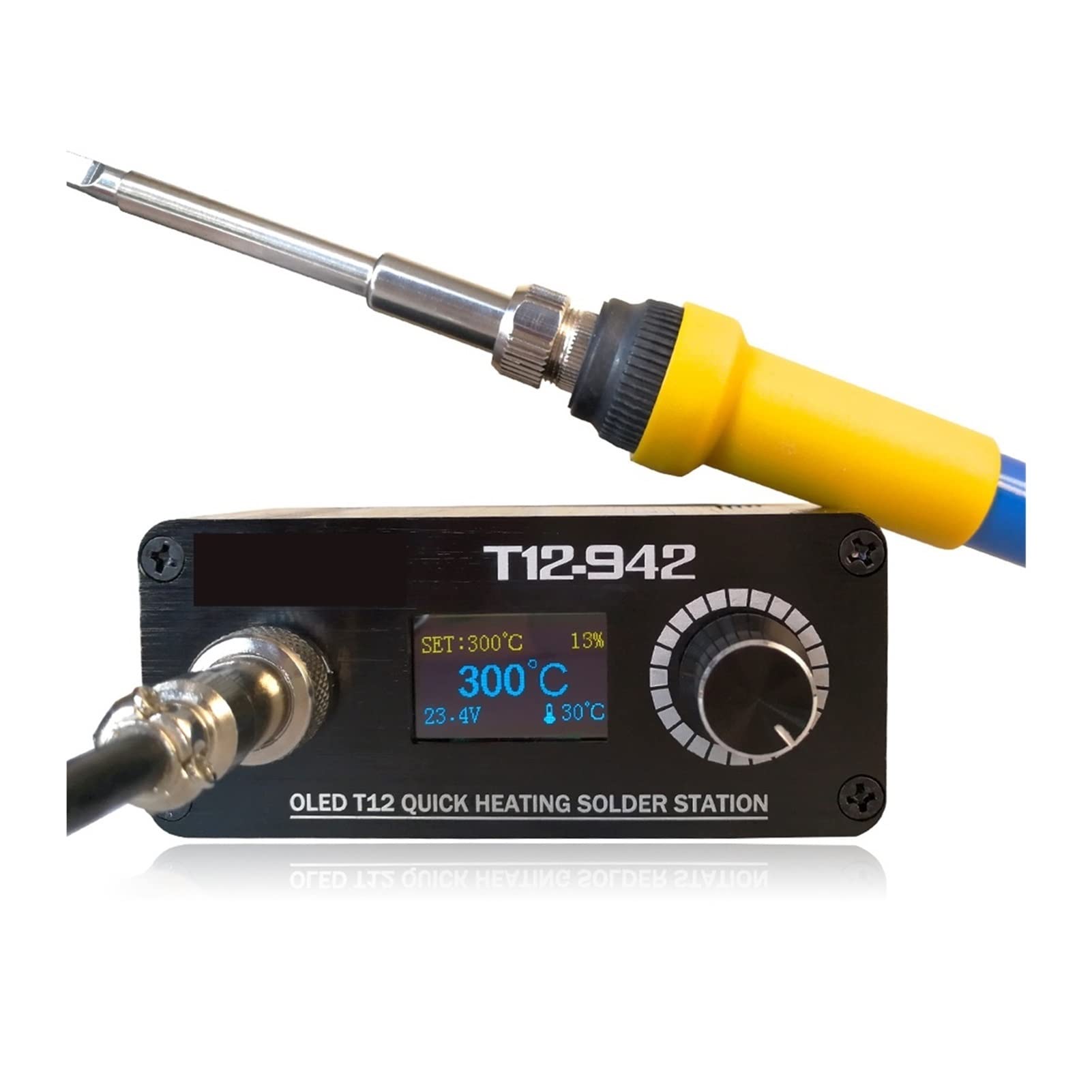 T12-942 lutownicza stacja narzędzia elektryczne spawanie Iron Tips kontroler temperatury z uchwytem 907,Precyzyjna kontrola(SET2,White handle)