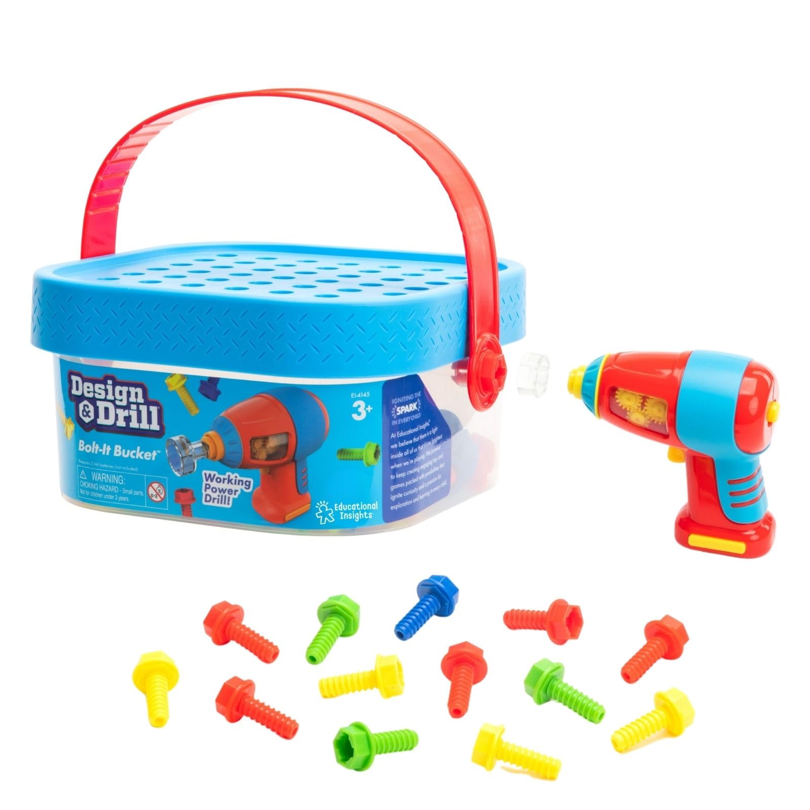 Educational Insights EI4145 Learning Resources Toy, Drilled Design, Colorful Toolbox, Authentic