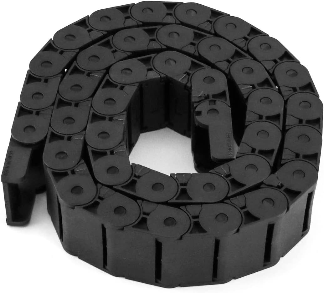 QWORK Semi Enclosed Type Cable Drag Chain for CNC Machine Tools, 1 Meter/3.28 Ft Length, 2 Pack, Inner Size 15mm x 30mm, R28/38 Bending Radius, Suitable for Various Applications