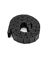 Vista 2 de QWORK R28/38 - Cadena de arrastre de cable de plástico negro semicerrada de 0.591 in x 1.181 in, paquete de 4 unidades de 3.3 ft de longitud