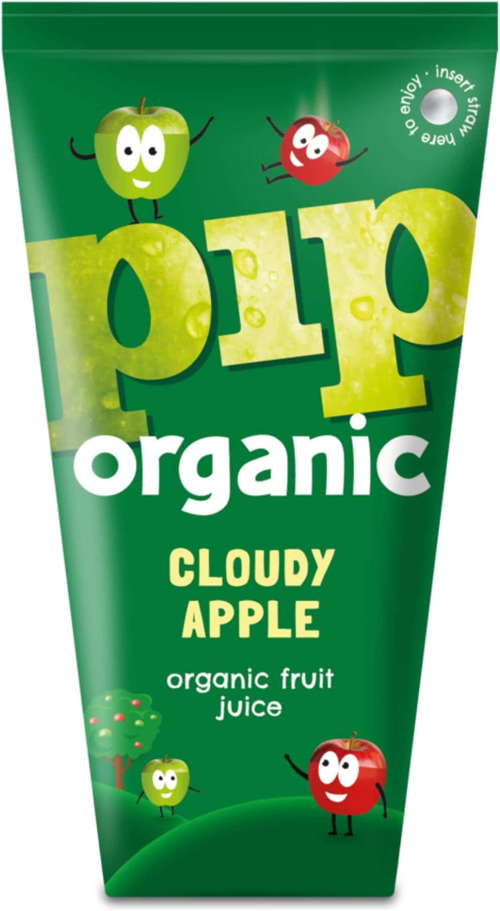 Pip Organic Cloudy Apple Juice | Organic Fruit Juice | 1 of Your 5 a Day | Recyclable Packaging | No Added Sugar, Sweeteners, Colouring, Flavouring or Preservatives | 180ml Cartons - Pack of 24