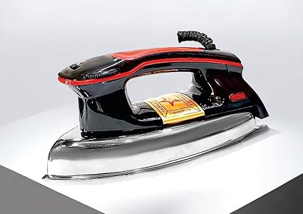 1000W Heavy Weight Automatic Dry Iron | Electric Dry Iron for clothes with Non Stick Soleplate | Silver Layered Thermostat for Better Heat Conductivity