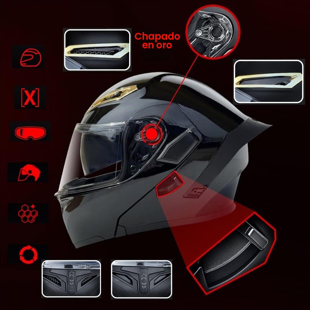 Casco de Moto Modular con Bluetooth Slot Integrado, ECE Homologado Casco Integrales Moto Jet Scooter para Mujer Hombre Adultos,con Doble Visera Casco Bluetooth Flip Up