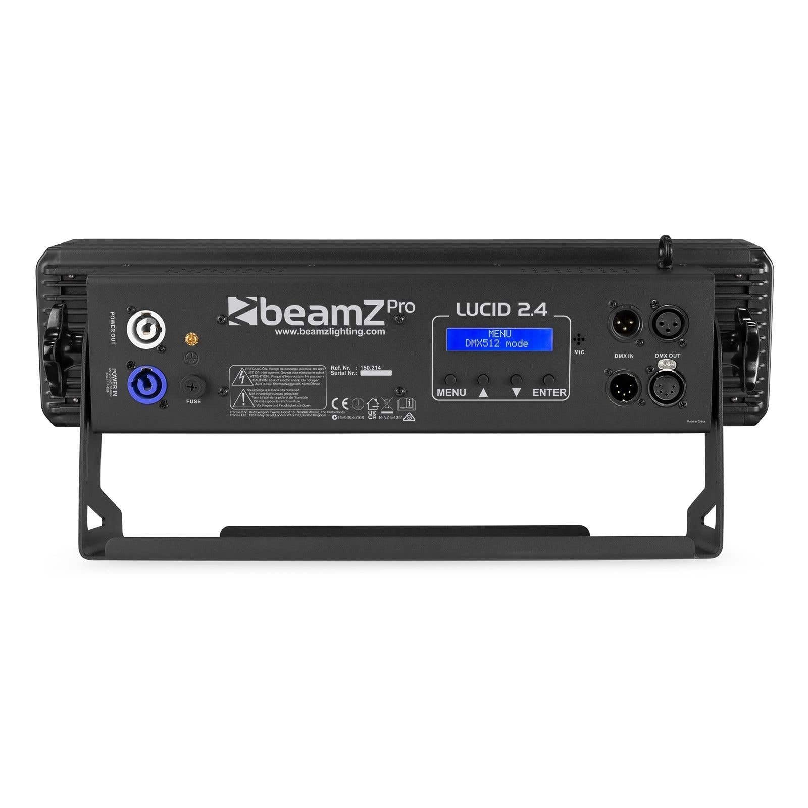 BeamZ Pro LUCID 2.4 - LED Bar 4 x 30 Watt COB RGBW, DMX, LED-Lichttechnik, Lichtleiste Profi, Washer, Master Slave, Luftkühler, Pixel Lichtbar, Bühnen, Eventtechnik