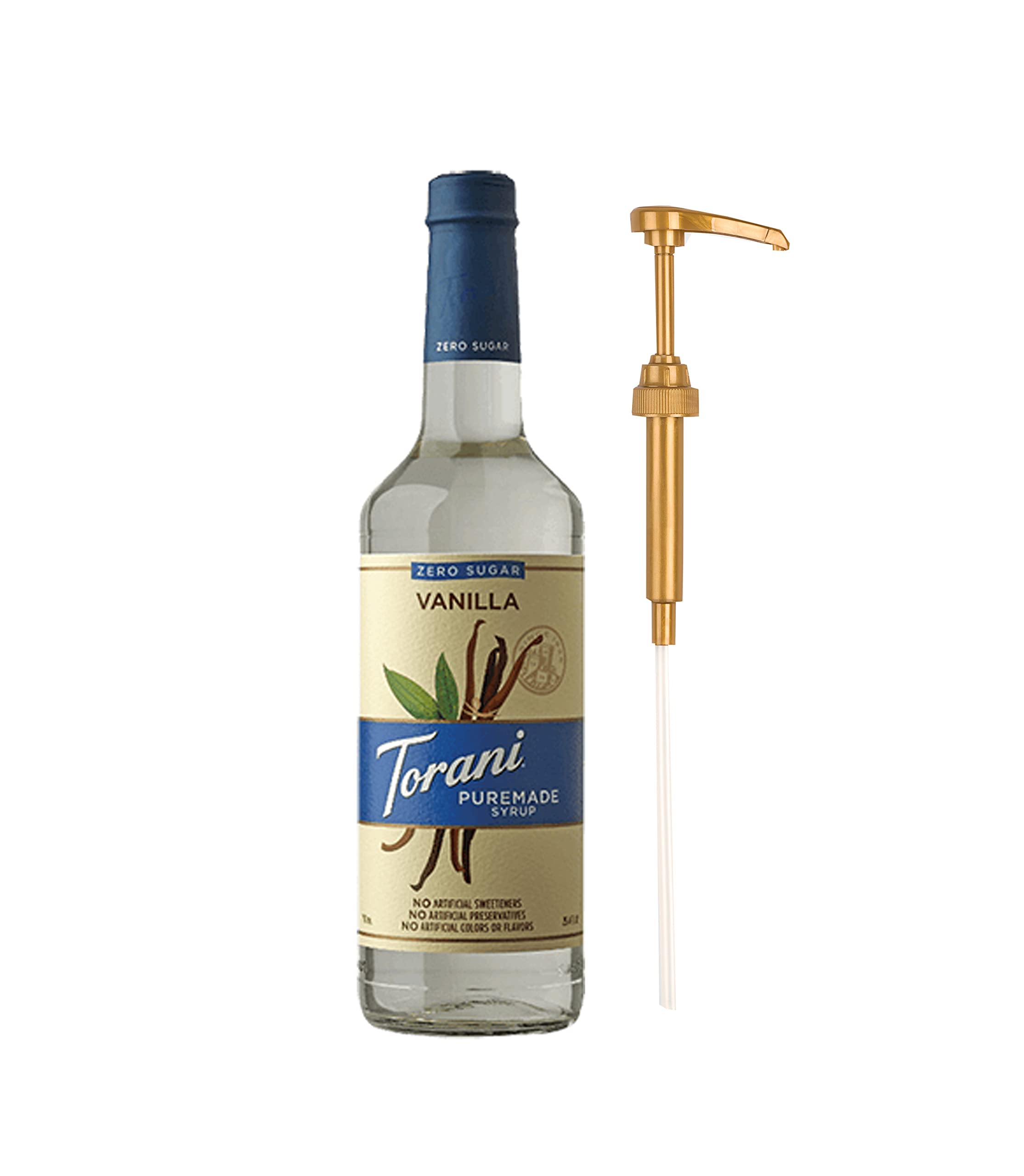 Syrup - 1 x Puremade Sugar Free Vanilla 750ml + 1 Torani Syrup pump