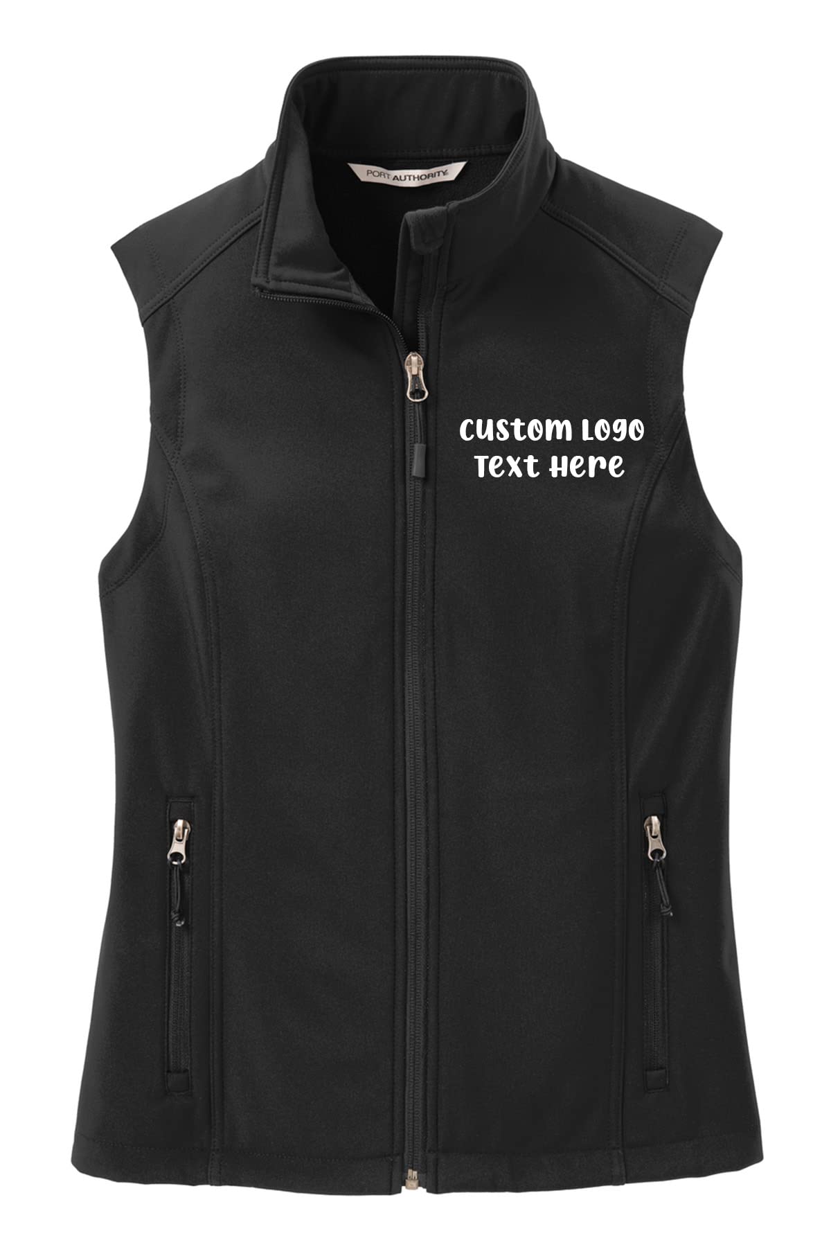 INK STITCH Ladies Custom Embroidery Design Your Own Logo Text Soft Shell Vests