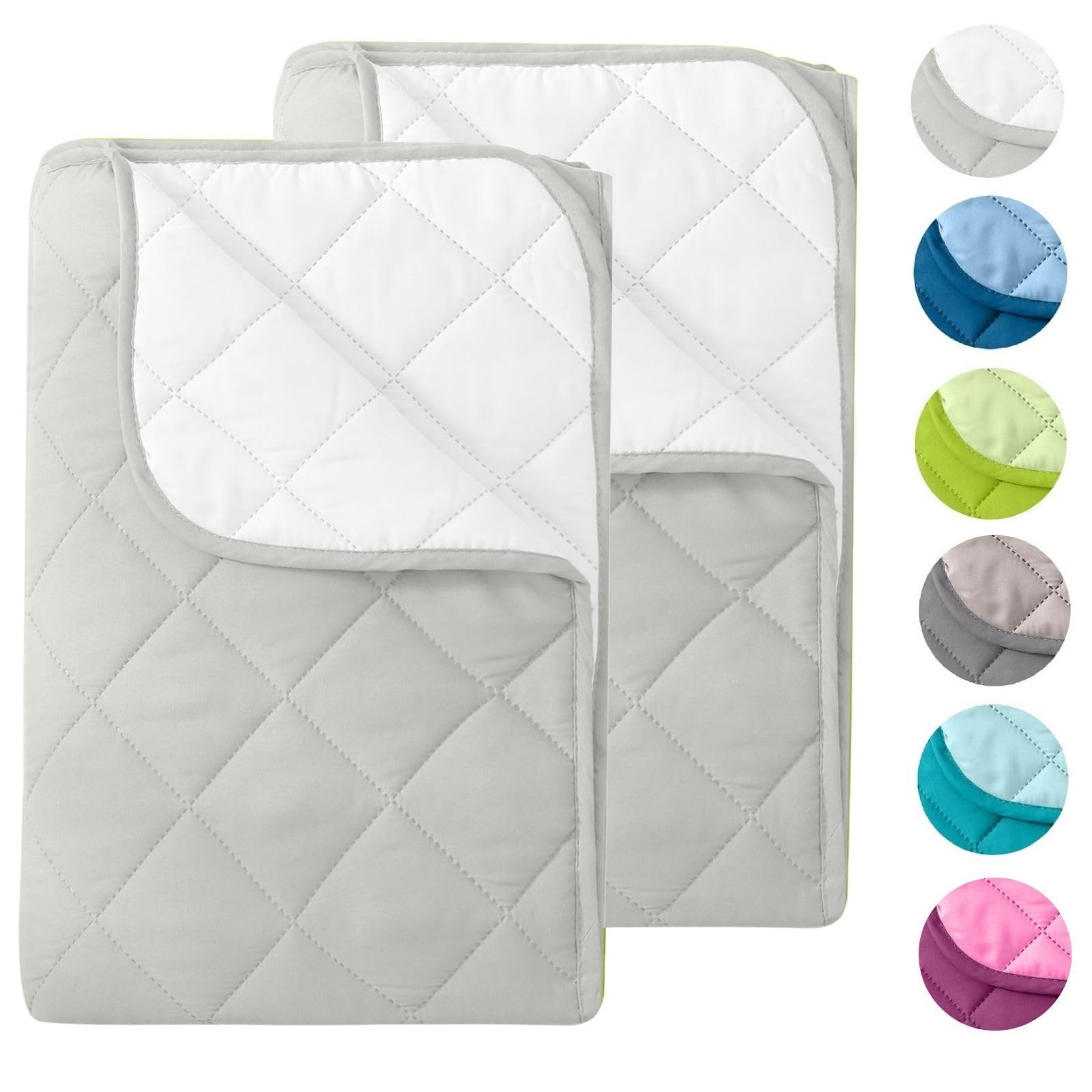 wometo 2 pezzi Microfibra Piumino estivo reversibile 135x200 oekoTex - Bianco e Bianco Lana resistente all'ebollizione 95° Piumone estivo leggero I utilizzabile senza copripiumino I Set di 2 pezzi