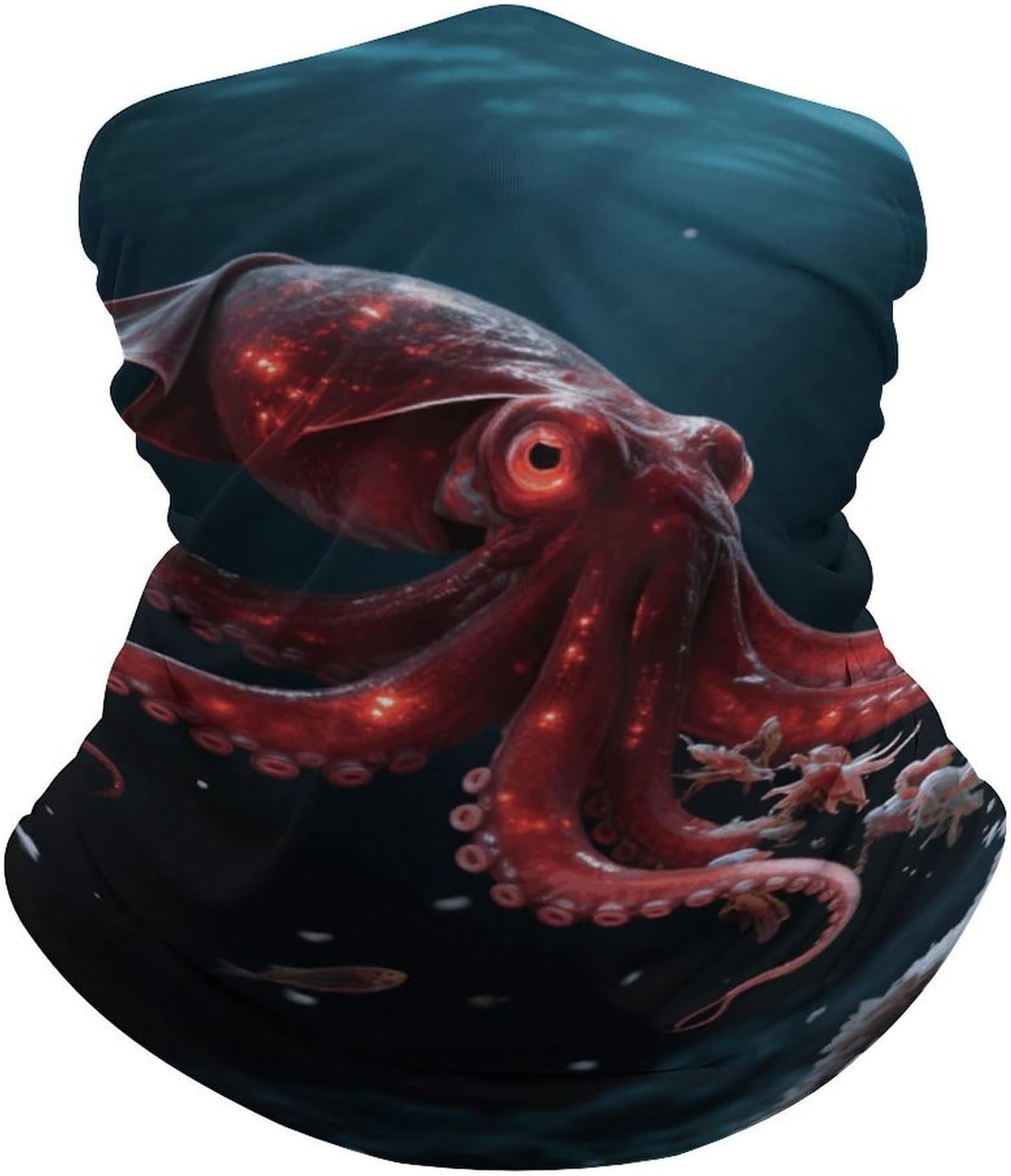 Sun UV Protection Neck Gaiter Upf 50+ Balaclava Ski Deep Sea Vampire Squid Face Mask Summer Face Cover Scarf Breathable Bandana for Fishing Hunting Kayaking Hiking Cycling Outdoor Activities