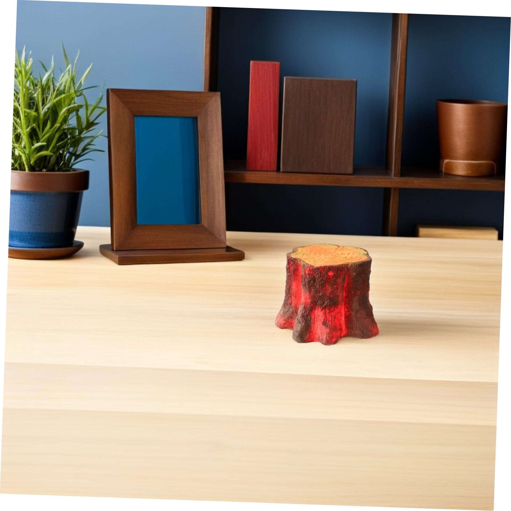 TOYANDONA Luz De Noche Para Habitación Infantil Luz De Noche Con Forma De Tocón De Árbol Mini Lámpara De Tronco De Madera Sintética