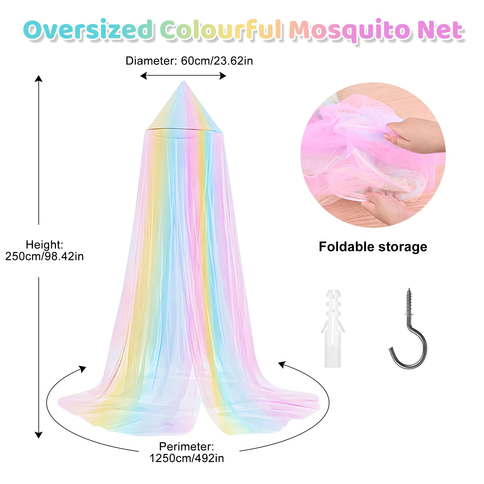 Zanzariera Letto Baldacchino Arcobaleno - Per Interni Ed Esterni, Viaggi E Casa - Foto 11