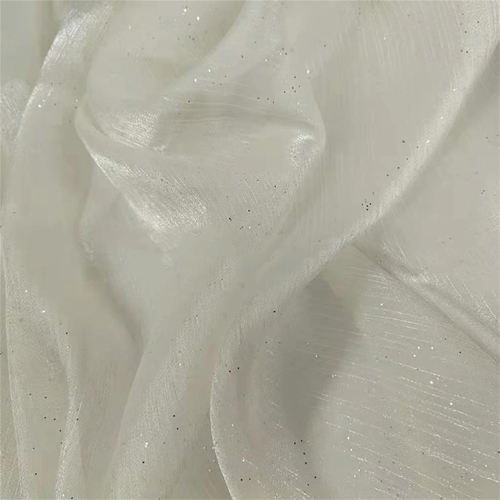 Organza Fabric, Glitter Organza Fabric Multicolor 100cm x 150cm(Apricot)