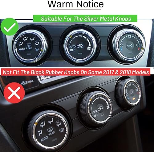 Miniatura 4 de Para Subaru - Cubierta de perilla de CA, accesorio para interruptor de consola central, botón de control de volumen, ajuste de anillo compatible con