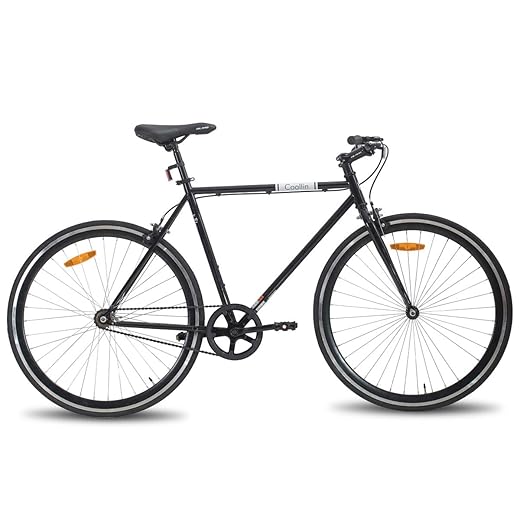 Hiland Road Hybrid Bike 700C Wheels with Single-Speed