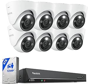 Reolink RLK16-1200D8-A 12MP 12MP PoE IP Camera Video Surveillance Kit 12MP 16CH 4TB NVR, Person/Vehicle Detection, Two-Way Audio, with Night Vision in Colour asin的图片