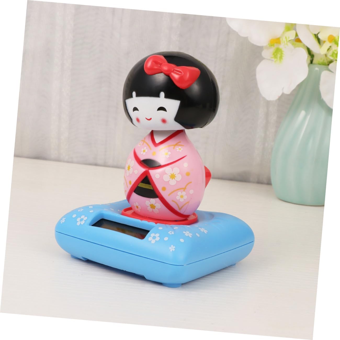 ABOOFAN Solar Powered Japanese Kimono Doll Car Ornament Nodding Maiko Figure for Car Interior Decor Home Office Desk Table Balcony 2.75 X 2.75 X 4.33 in image 4