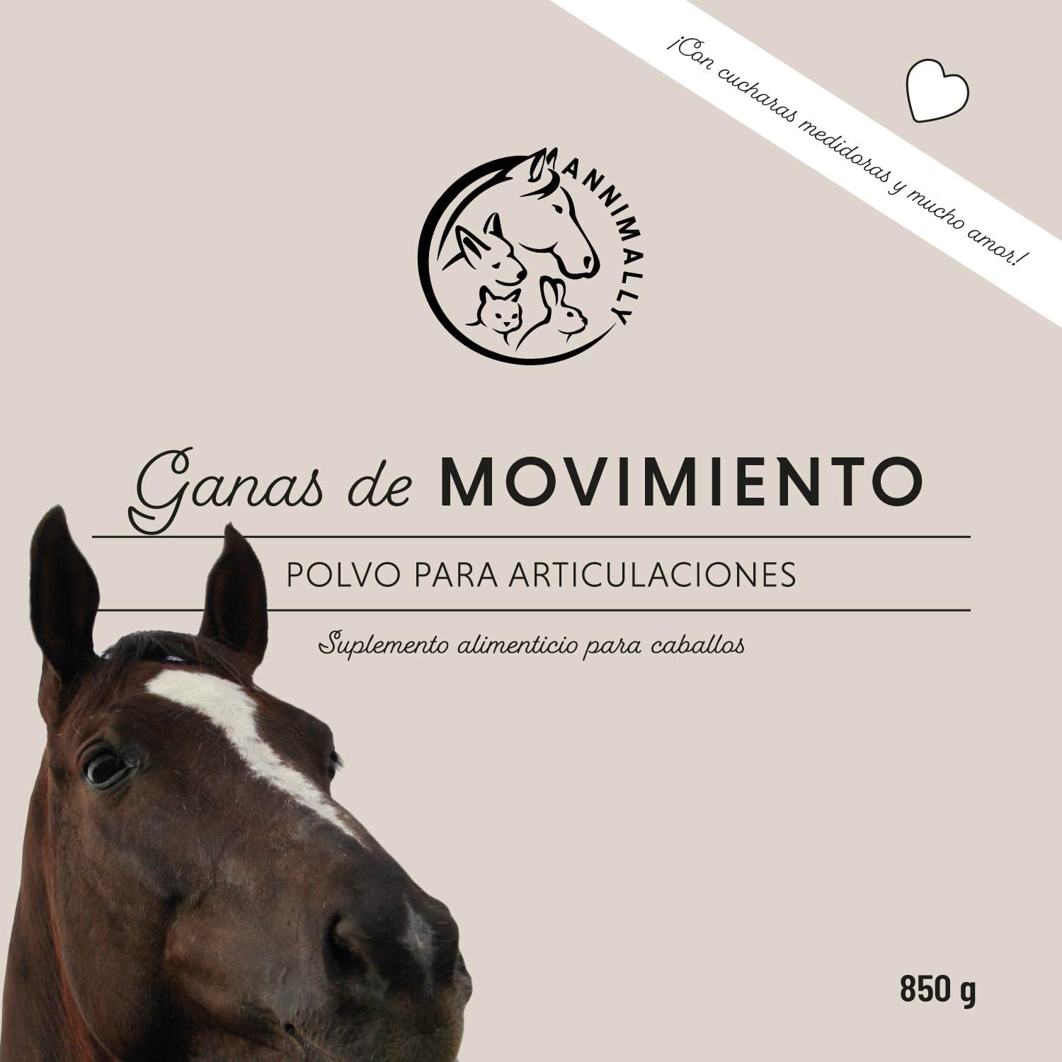 Annimally Polvo para articulaciones de Caballos 850g con Garra del Diablo, MSM Caballos (azufre), glucosamina Caballo, Acido hialurónico, condroitina - Complemento alimenticio Caballos