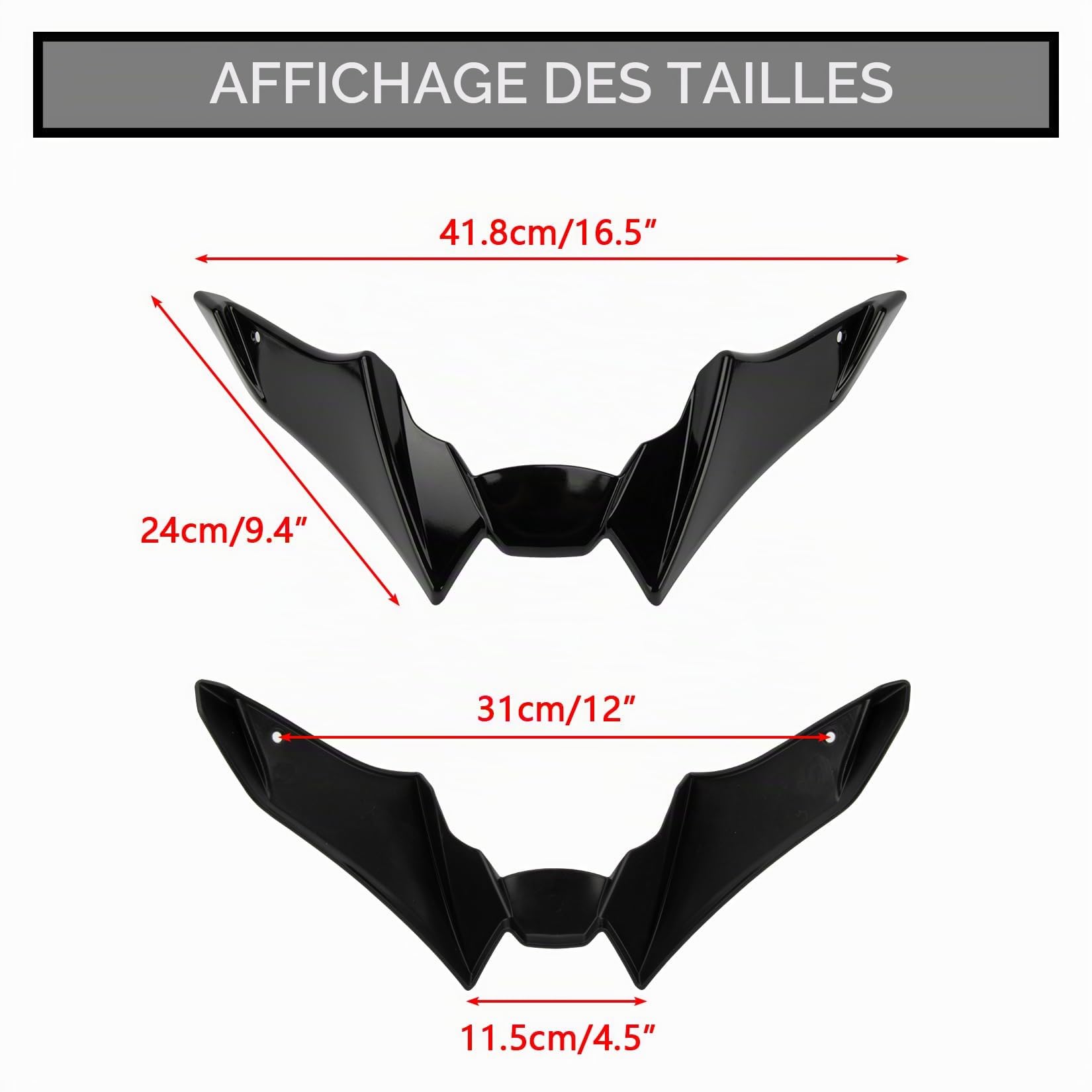 Carénage Avant Spoiler Prolongateur de Couverture D'extension de Cône de Nez de Bec pour MT09 V3 2022-2023, PSLER Accessoires de Garniture de Capot de Déflecteur D'aile Aérodynamique