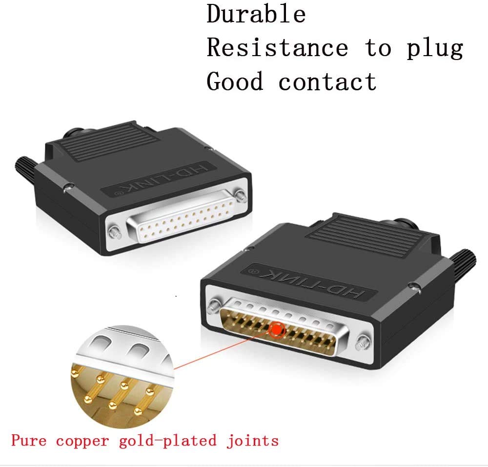 PENGLIN DB25 Connecteur Mâle sans Soudure, Adaptateur série RS232 D-SUB 25 Broches avec boîtier