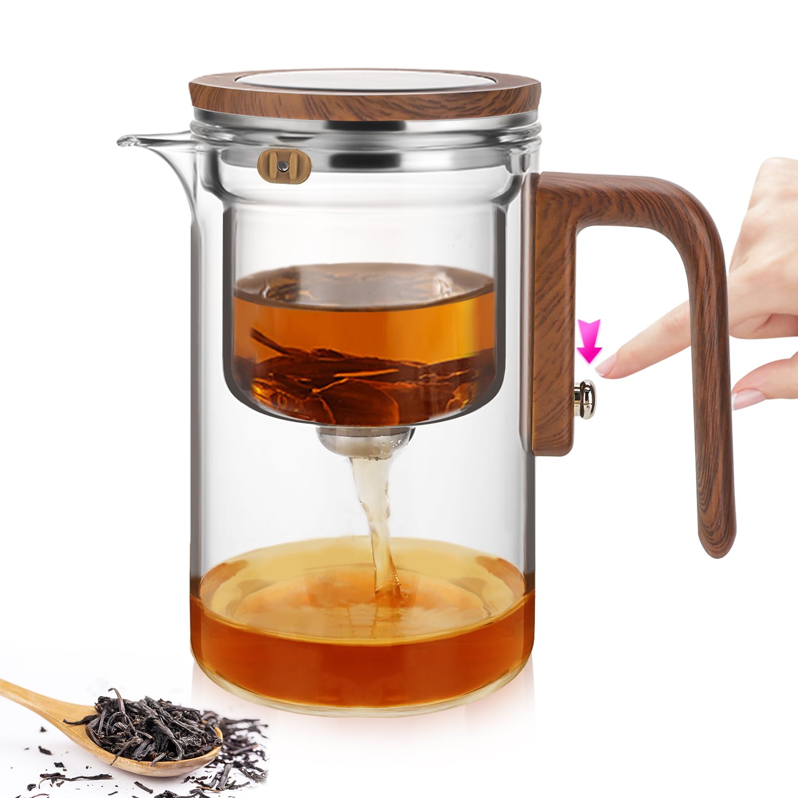 Amazon.com | Enchanti Tea Pot, Glass Teapot with Removable Infuser